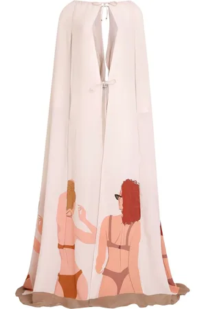 AMIR SLAMA Printed silk cape