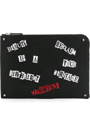 VALENTINO GARAVANI X Jamie Reid appliqué slogan clutch