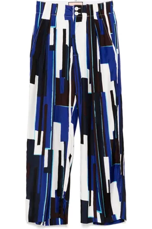 Plan C Twill-print trousers
