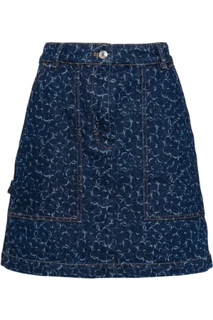 Maison Kitsuné Mini Denim cotton skirt