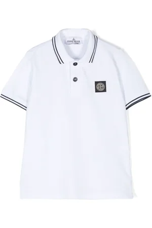 Stone Island Compass-patch piqué polo shirt