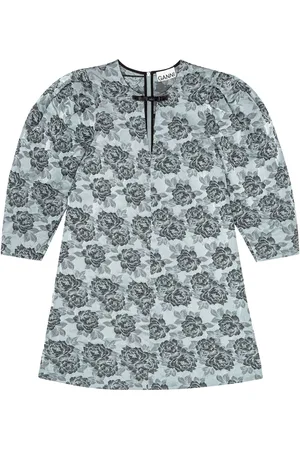 Ganni Patterned-jacquard mini dress