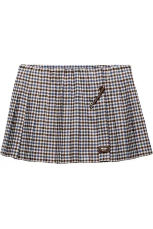 Prada Checked wool mini skirt