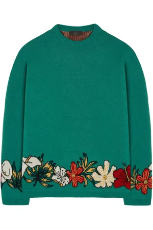 Alanui Floral intarsia-knit cashmere jumper