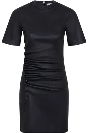 Paco rabanne Ruched leather mini dress