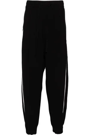 CROQUIS Side-stripe knit trousers