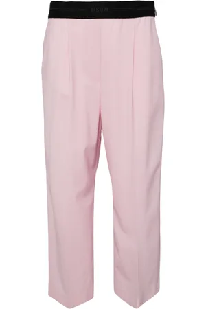 Msgm Logo-waistband wide-leg trousers
