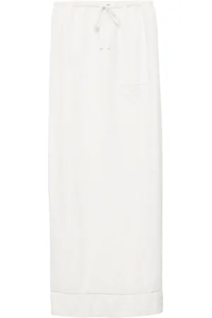 Prada Embroidered linen skirt