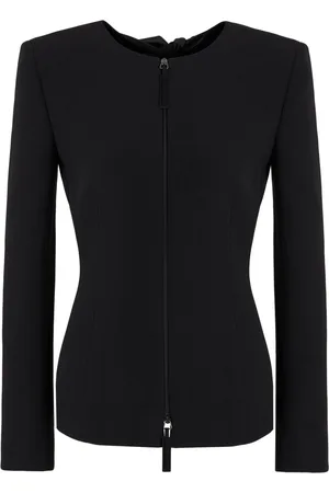 Giorgio Armani Bow-detail zipped jacket
