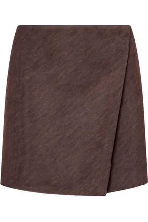 Serafini Mélange-effect wrap mini skirt