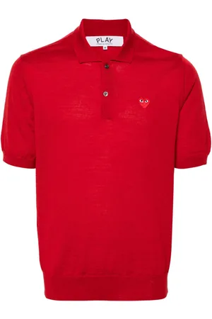 Comme des Garçons Heart-patch wool polo shirt
