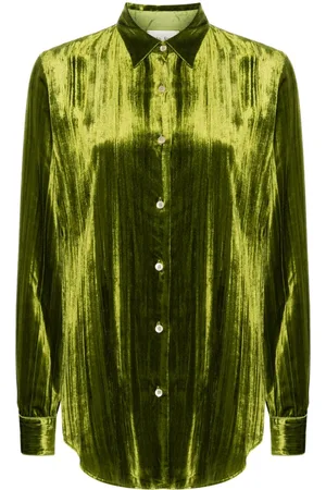 FORTE FORTE Plissé-effect velvet shirt