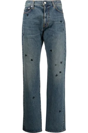 UNDERCOVER Embroidered straight-leg jeans