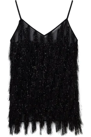 Stella McCartney Glitter-Tassel V-neck tank top
