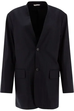 Auralee Pinstriped flannel blazer