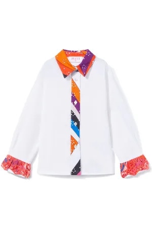 PUCCI Junior Iride-print poplin shirt