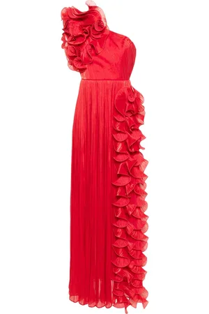 Ana Radu One-shoulder plissé gown