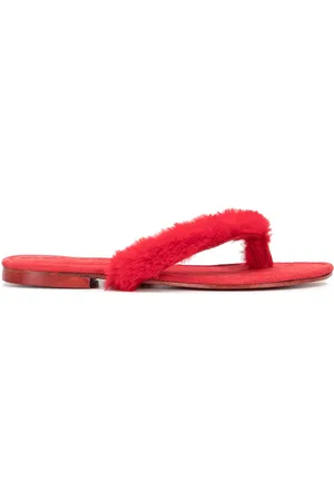 Madison.Maison Ivanka artificial fur flip-flops