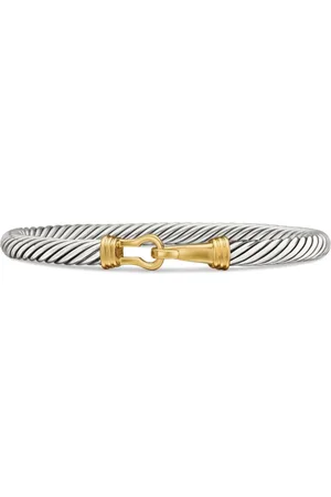 David Yurman 14kt yellow gold and sterling silver Buckle Classic Cable bracelet (5mm)
