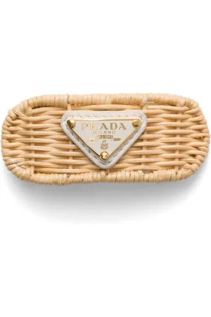 Prada Triangle-logo interwoven hair clip