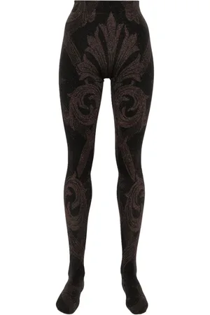 Wolford X ETRO metallic-threading jacquard tights