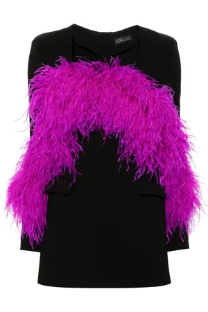 LOULOU Feather-trim mini dress