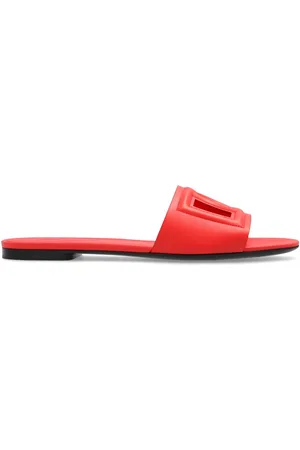 Dolce & Gabbana DG Logo leather slides