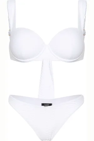 Noire Swimwear Nikki snakeskin-effect bikini set