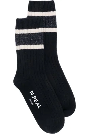 N.PEAL Stripe ribbed socks