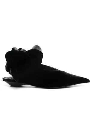 MUGLER Leather knot mules