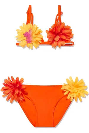 Selini Action Floral-appliqué bikini set