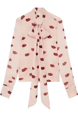 Stella McCartney Lips-print silk blouse