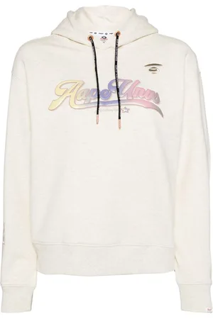 A Bathing Ape Logo-print long-sleeved hoodie