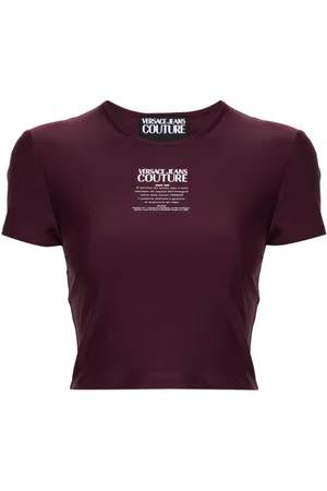 VERSACE Warranty-logo cropped T-shirt