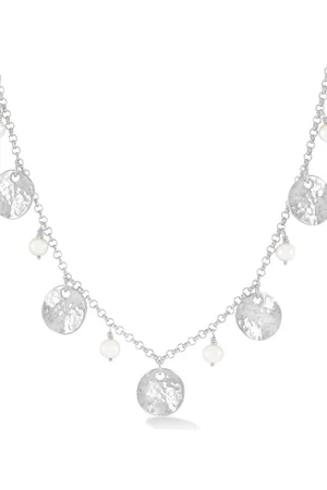 Dower and Hall White pearl and disc collar necklace