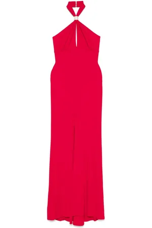 Elisabetta Franchi Logo-plaque draped gown