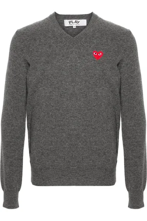 Comme des Garçons Heart-patch wool jumper