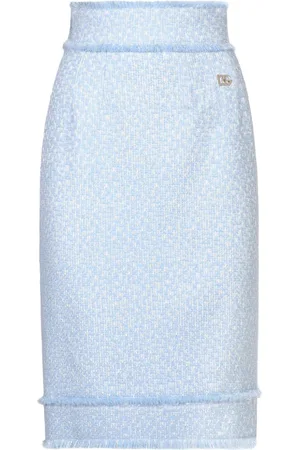 Dolce & Gabbana Appliqu�-logo tweed straight skirt