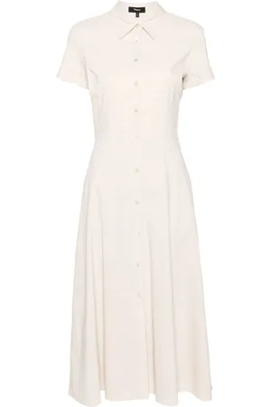 THEORY Short-sleeves midi shirt dress