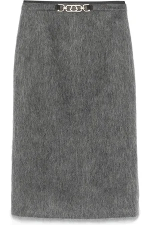 Moncler Brushed-effect midi skirt