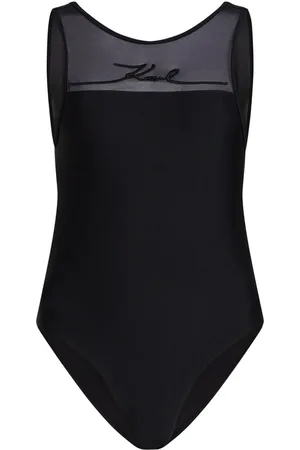 Karl Lagerfeld Logo-embroidered swimsuit