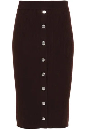 Pinko Ribbed-knit midi skirt