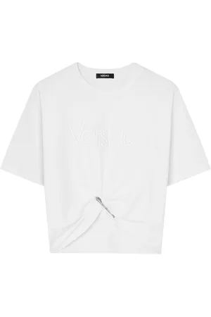VERSACE Logo-embroidered T-shirt