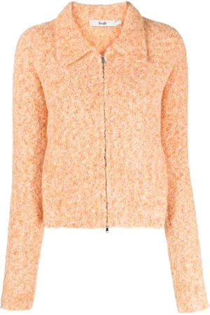B+AB Pointed-collar zip-up cardigan