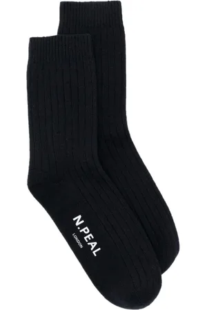 N.PEAL Ribbed cashmere socks