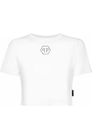 Philipp Plein Crystal Hexagon cropped T-shirt