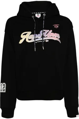 A Bathing Ape Logo-print long-sleeved hoodie