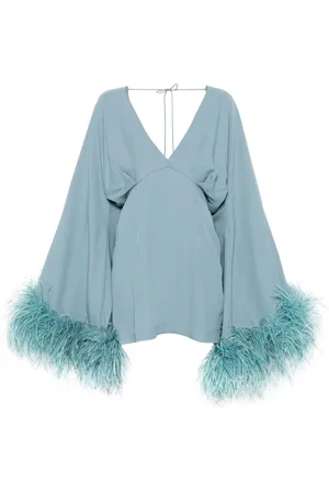 ‎Taller Marmo‎ Feather-trim mini dress