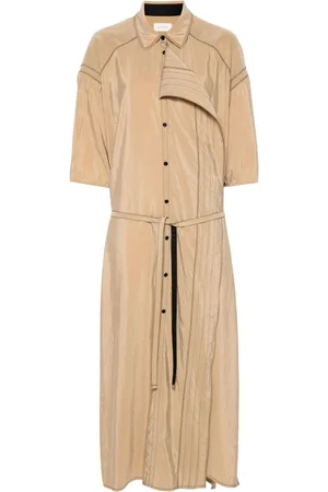 LEMAIRE Embroidered asymmetrical shirt dress