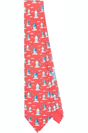 Hermès 2000s windmills-print silk tie